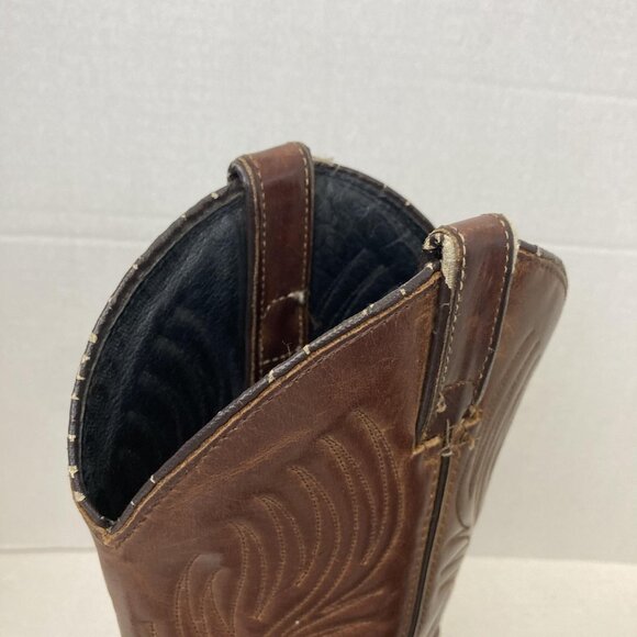 Vintage Code West USA Brown Leather Western Cowboy Boots Womens 7 Pointed Toe - Picture 14 of 16